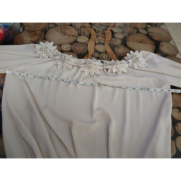 Vintage Joseph Ribkoff Peasant Blouse Embellished Floral Off Shoulder Top Size 4 - Picture 5 of 8